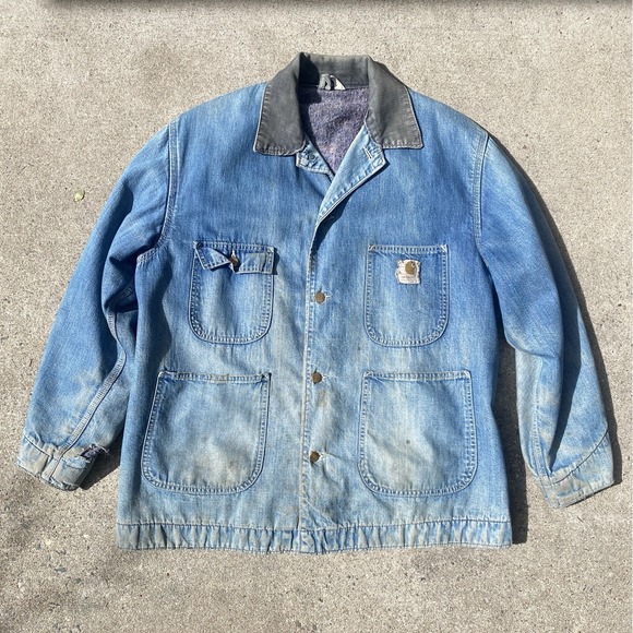 Carhartt Other - Vintage Carhartt Denim Barn Jacket Coat 70s Faded DIstressed Sz 44 Large